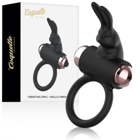 COQUETTE TOYS - COCKRING AVEC VIBRATEUR NOIR/ OR