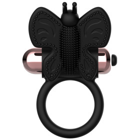 COQUETTE TOYS - COCKRING PAPILLON AVEC VIBRATEUR NOIR/ OR