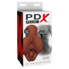 PDX PLUS - MASTURBATEUR DOUBLE MARRON CHOISISSEZ VOTRE PLAISIR