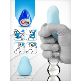 G-VIBE - OEUF MASTURBATEUR TEXTURÉ RÉUTILISABLE BLEU