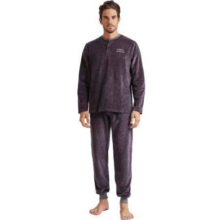 Pyjama velours tenue d'intérieur pantalon et haut Home