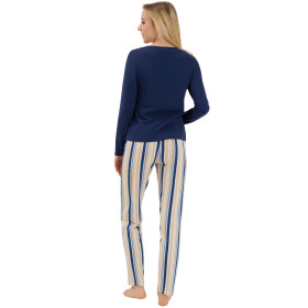 Pyjama tenue d'intérieur pantalon top manches longues Maxine