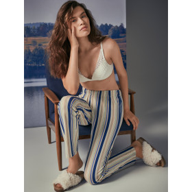 Pyjama tenue d'intérieur pantalon top manches longues Maxine