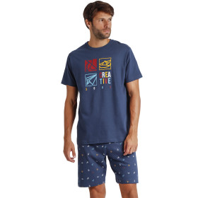 Pyjama tenue d'intérieur short t-shirt Origami