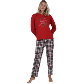 Pyjama tenue d'intérieur pantalon et haut Christmas Kisses