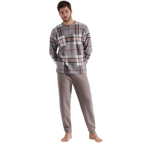 Pyjama tenue d'intérieur pantalon et haut manches longues Tartan