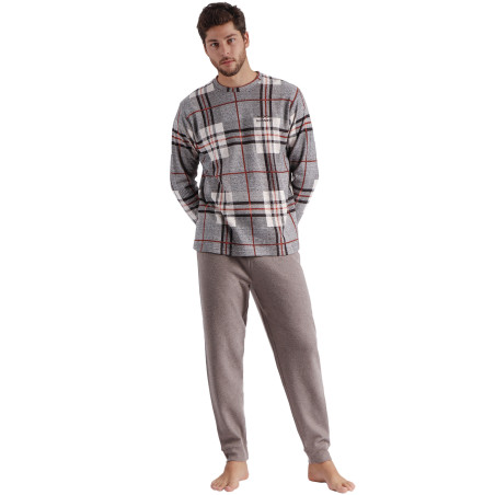 Pyjama tenue d'intérieur pantalon et haut manches longues Tartan