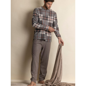 Pyjama tenue d'intérieur pantalon et haut manches longues Tartan