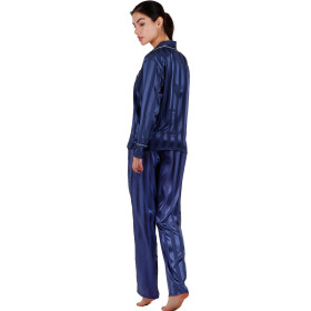 Pyjama tenue d'intérieur chemise et pantalon Satin Stripes