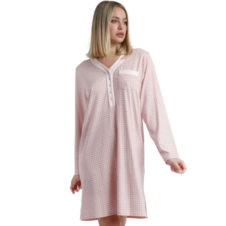 Chemise de nuit manches longues Rose Chains