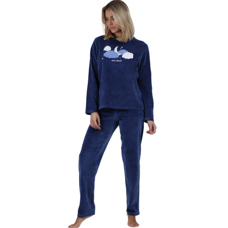 Pyjama velours pantalon top manches longues Cloudy Nights