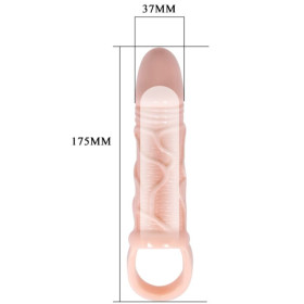 BAILE - GAINE DEXTENSION DE PÉNIS AVEC SANGLE POUR TESTICULES 13,5 CM