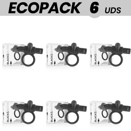 ECOPACK 6 UNITÉS - BLACK&SILVER BURTON RING 10 MODES DE VIBRATION NOIR