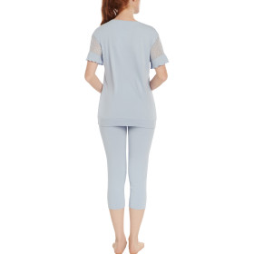 Pyjama tenue d'intérieur leggings top manches courtes Smooth