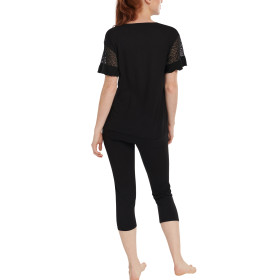 Pyjama tenue d'intérieur leggings top manches courtes Smooth