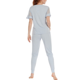 Pyjama tenue d'intérieur pantalon top manches courtes Smooth