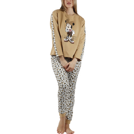 Pyjama tenue pantalon top manches longues Minnie Leopardo Disney