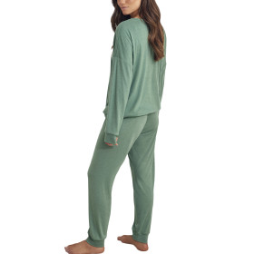 Pyjama tenue d'intérieur pantalon top manches longues Cotton