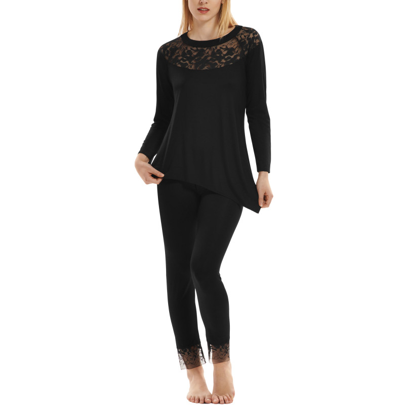 Pyjama tenue d'intérieur pantalon top manches longues Flamenco