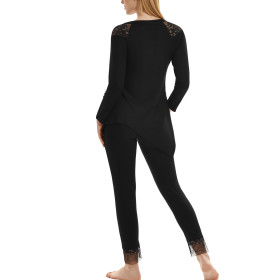 Pyjama tenue d'intérieur pantalon top manches longues Flamenco