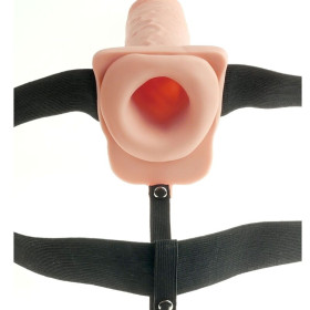 FETISH FANTASY SERIES - HARNAIS RÉGLABLE PÉNIS RÉALISTE AVEC BALLES RECHARGEABLES ET VIBRATEUR 28 CM