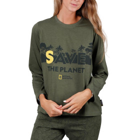 Pyjama tenue d'intérieur pantalon top Save Planet National Geographic