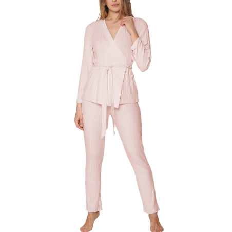 Pyjama tenue d'intérieur pantalon top croisé Elegant Line