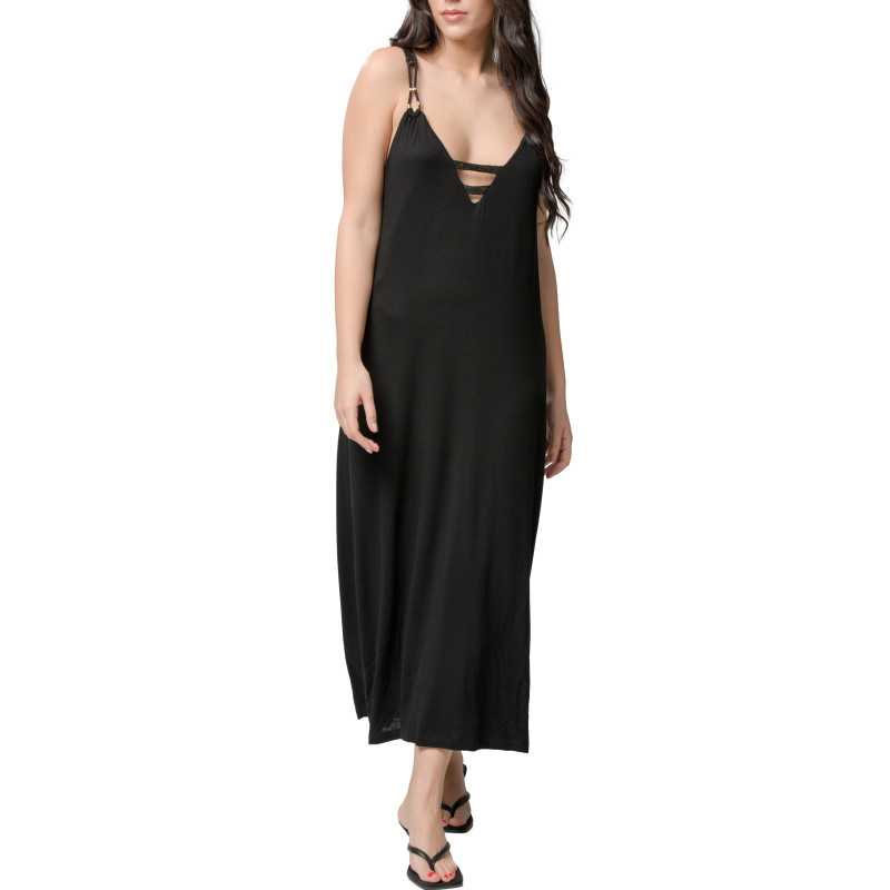 Robe longue estivale Star noir