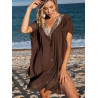 Tunique de plage chemise Bright Sequins chocolat