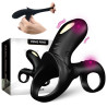 ARMONY - RANGER ANILLO DOBLE VIBRADOR PAREJA NEGRO