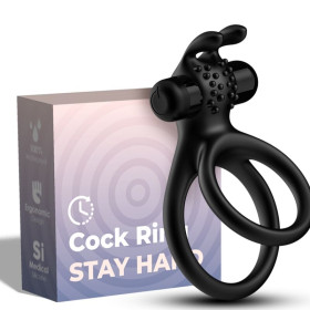 ARMONY - TRAVELER ANILLO DOBLE VIBRADOR PAREJA RABBIT NEGRO