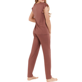 Pyjama pantalon top manches courtes tenue d'intérieur Harvest