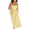 Robe estivale longue Leinen jaune