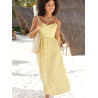 Robe estivale longue Leinen jaune