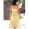 Robe estivale longue Leinen jaune