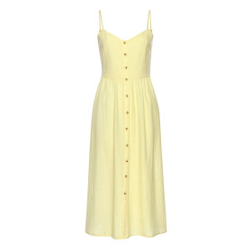 Robe estivale longue Leinen jaune