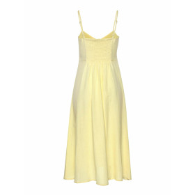 Robe estivale longue Leinen jaune