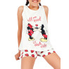 Pyjama fille short débardeur Love Mouse Disney ivoire