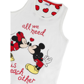 Pyjama fille short débardeur Love Mouse Disney ivoire