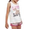 Pyjama fille short débardeur LouLou Jungle beige