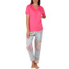 Pyjama pantalon t-shirt Colored Diamonds rose