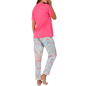 Pyjama pantalon t-shirt Colored Diamonds rose