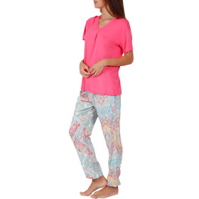 Pyjama pantalon t-shirt Colored Diamonds rose