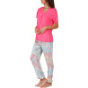 Pyjama pantalon t-shirt Colored Diamonds rose