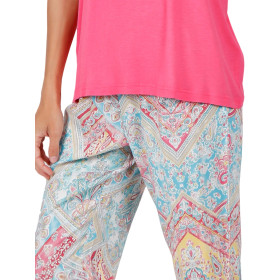 Pyjama pantalon t-shirt Colored Diamonds rose