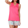 Pyjama short débardeur Colored Diamonds rose