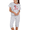 Pyjama pantacourt t-shirt Mickey Beisbol Disney blanc