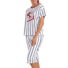 Pyjama pantacourt t-shirt Mickey Beisbol Disney blanc