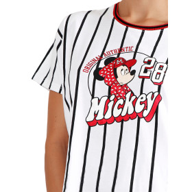 Pyjama pantacourt t-shirt Mickey Beisbol Disney blanc