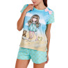 Pyjama short t-shirt Hello Summer Santoro bleu